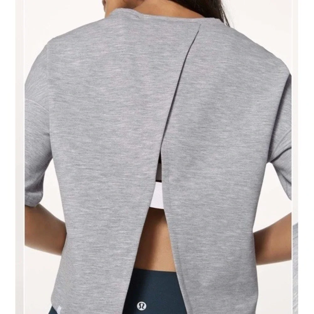 Lululemon Minimal Short Sleeve Size‎ 12 Heathered Power Gray